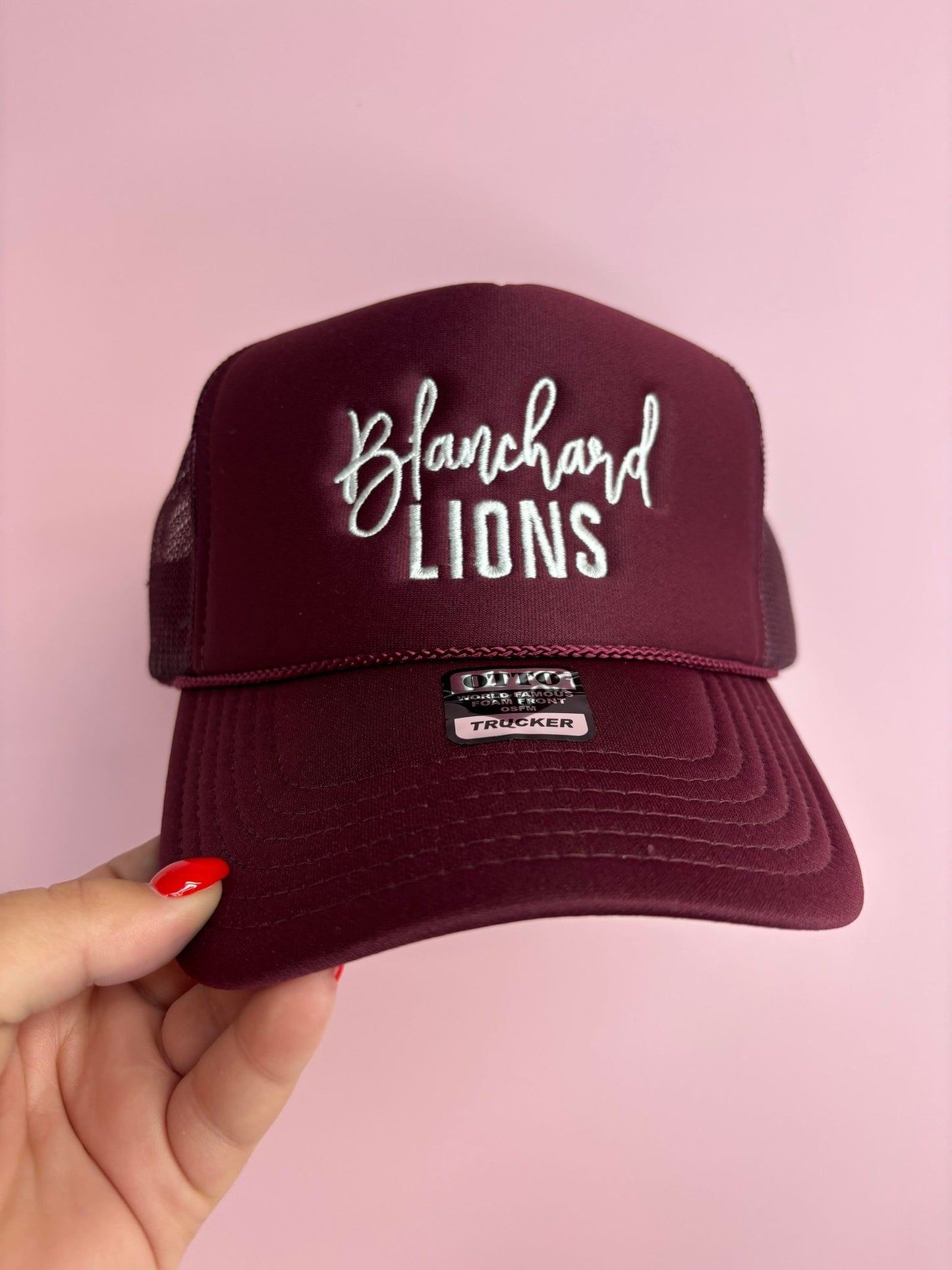 BLANCHARD LIONS ON MAROON OTTO HAT