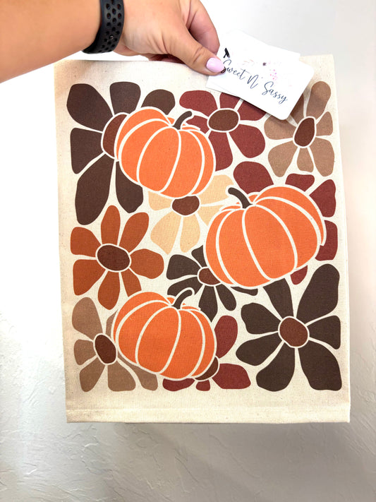 FLORAL PUMPKIN TEA TOWEL