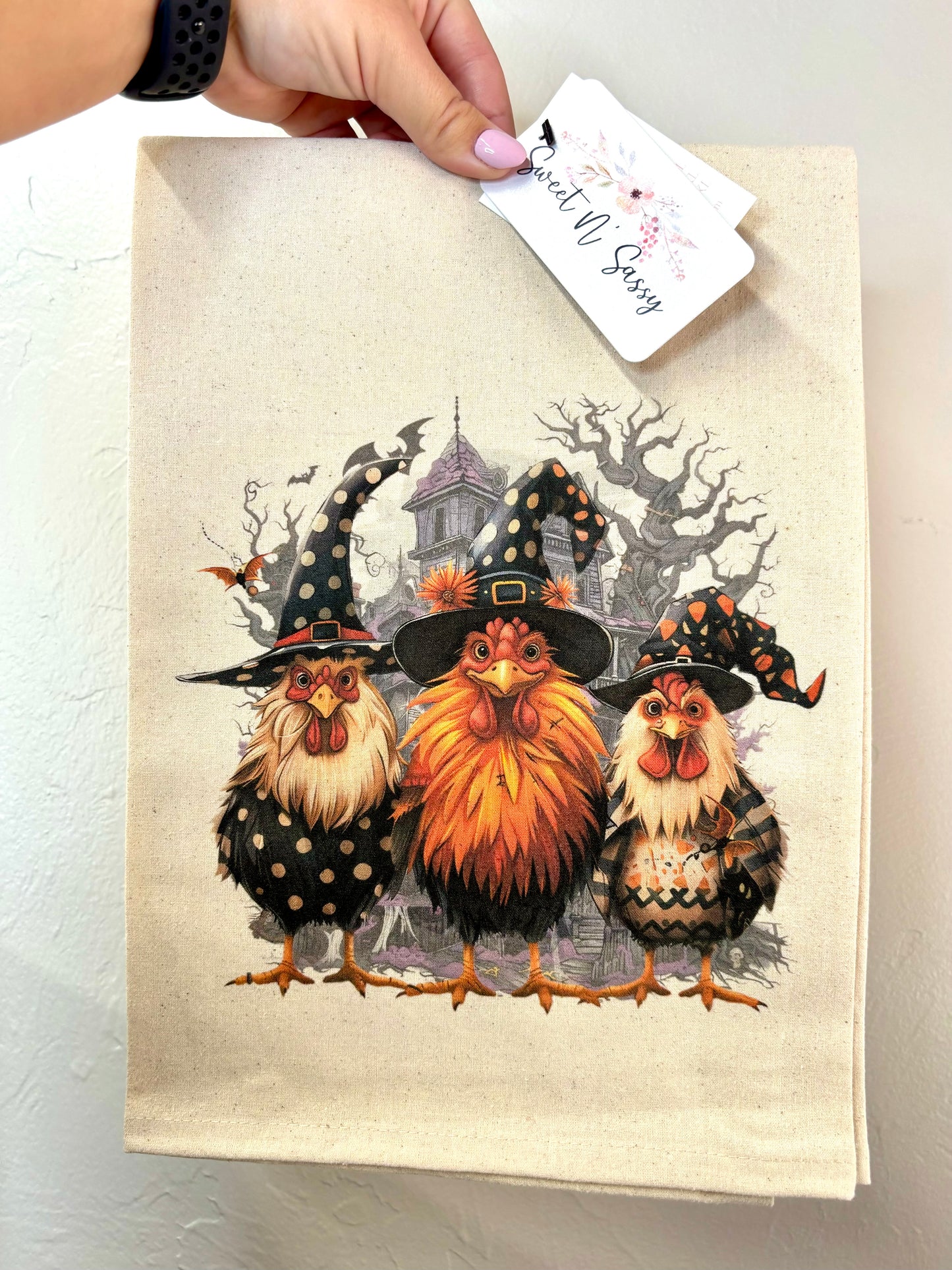 HALLOWEEN CHICKENS TEA TOWEL