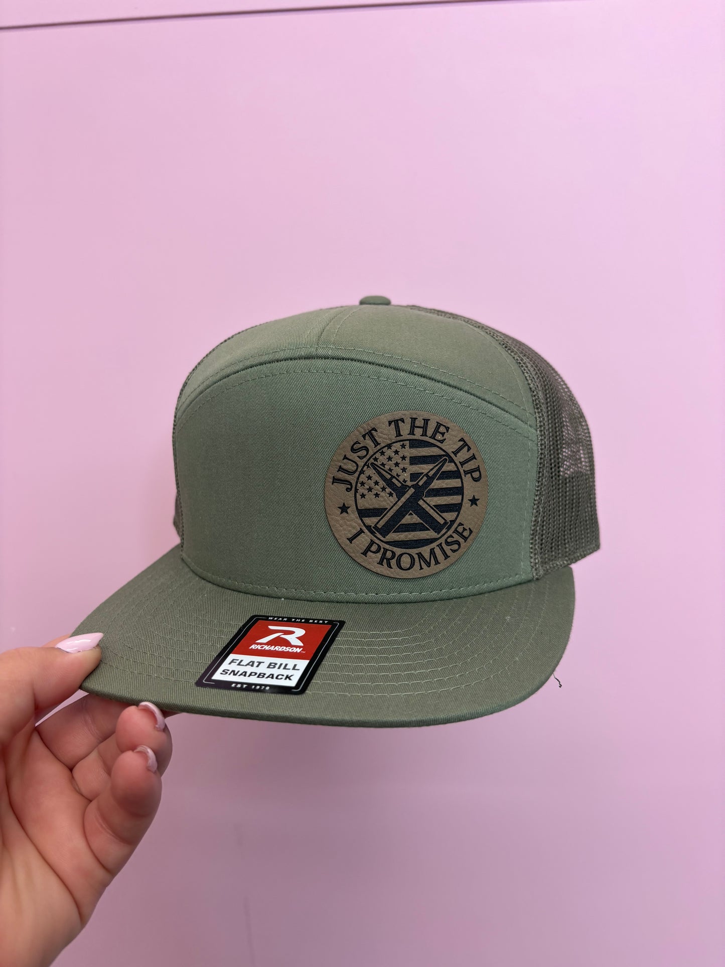 SAGE GREEN JUST THE TIP PATCH HAT